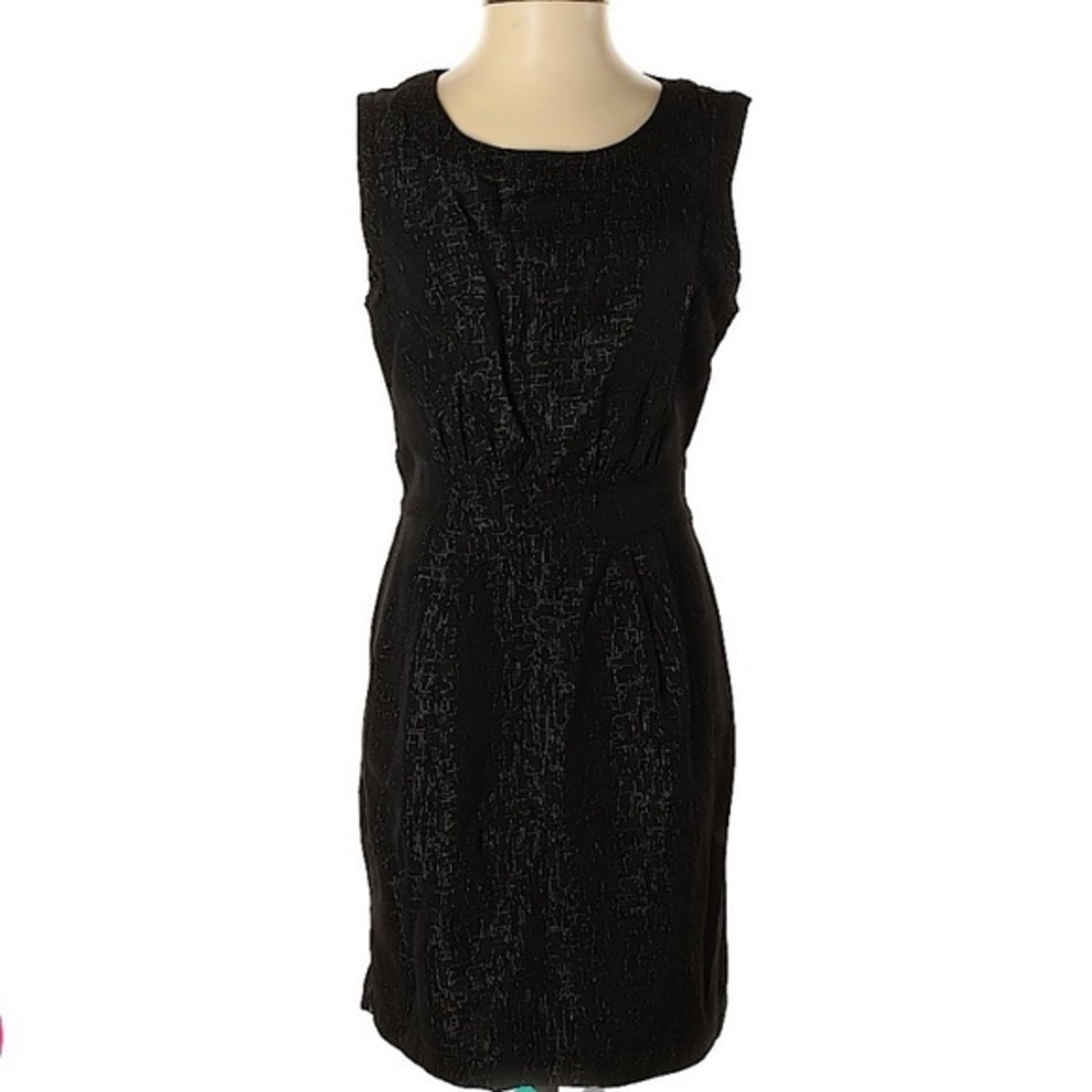 Sparkle and Fade 0 black/gold‎ illusion panel sleeveless sheath dress